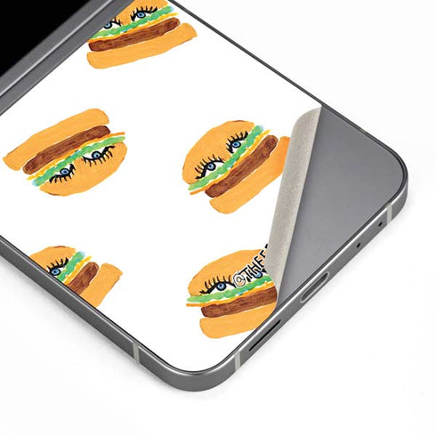 Bouffants and Broken Hearts Cute Burgers Galaxy Z Flip6 Skin